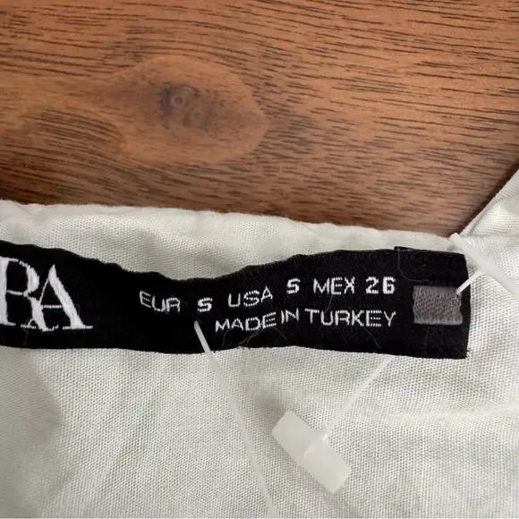 ZARA Green Tie Dye Poplin Top - Picture 7 of 8